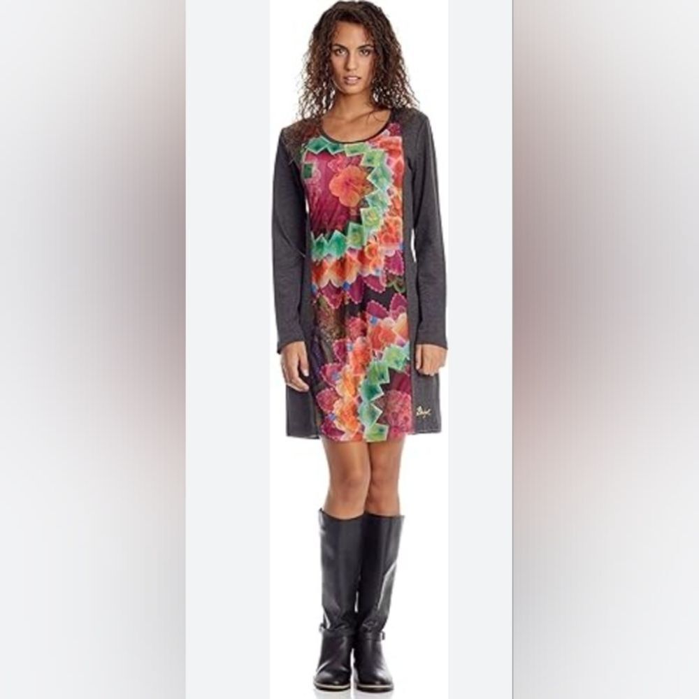 Desigual Women's Margery long sleeve gray Tunic size M
